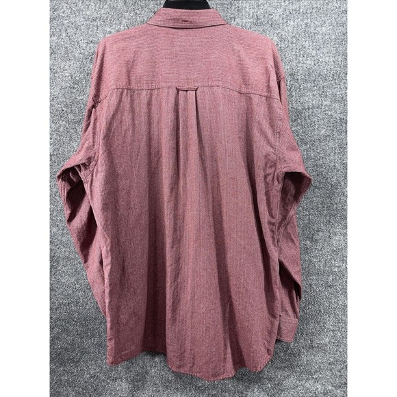 Eddie Bauer Sonoma Heathers Button Down Shirt Men XL Tall Red Flannel 100 Cotton - Picture 3 of 7